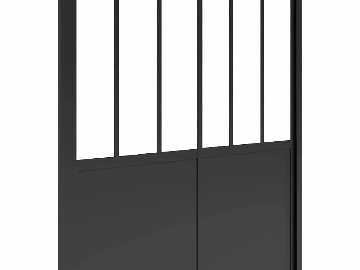 Shower & Design Puerta de ducha corredera negra estilo atelier, mampara de ducha, 100 x 195 cm, URBANIK Negro Outlet