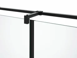 Shower & Design Puerta de ducha pivotante con mampara fija mate, 80 x 100 x 190 cm, PRINCETON Negro Best