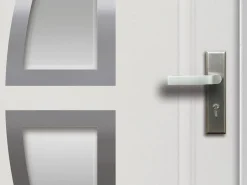 Vente-unique Puerta De Entrada|Puerta de entrada COVAS de acero y acero inoxidable con acristalamiento, Al. 207 x An. 100 cm, color , apertura a la izquierda
