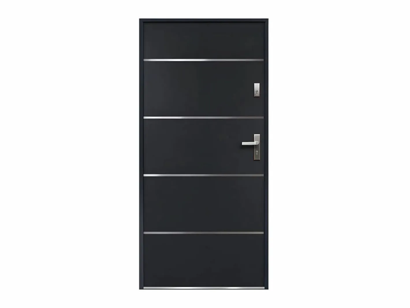 Puerta de entrada de acero y inox Alt. 207 x Ancho 100 cm antracita se abre hacia la izquierda NAXARA^Vente-unique Sale