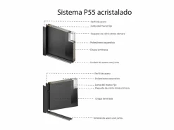 Vente-unique Puerta De Entrada|Puerta de entrada de acero vidriado COVAS con detalles en acero inoxidable, Al. 207 x An. 100 cm, blanca, apertura a la derecha