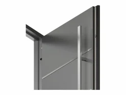 Vente-unique Puerta De Entrada|Puerta de entrada de acero macizo e inoxidable Alt.207 x An. 100 cm antracita Apertura izquierda - LUSADA