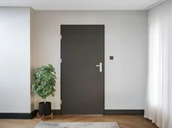 Puerta de entrada de acero macizo e inoxidable Alt.207 x An. 100 cm antracita Apertura derecha - LUSADA^Vente-unique Best