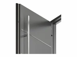 Puerta de entrada de acero macizo e inoxidable Alt.207 x An. 100 cm antracita Apertura derecha - LUSADA^Vente-unique Best
