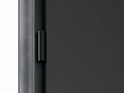 Vente-unique Puerta De Entrada|Puerta de entrada de acero Alt. 207 x L100 cm - Negro y madera - apertura derecha - MABENA