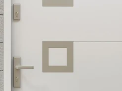 Vente-unique Puerta De Entrada|Puerta de entrada de acero con acero inoxidable, 207 x 100 cm, color , apertura a la derecha, TIFANA