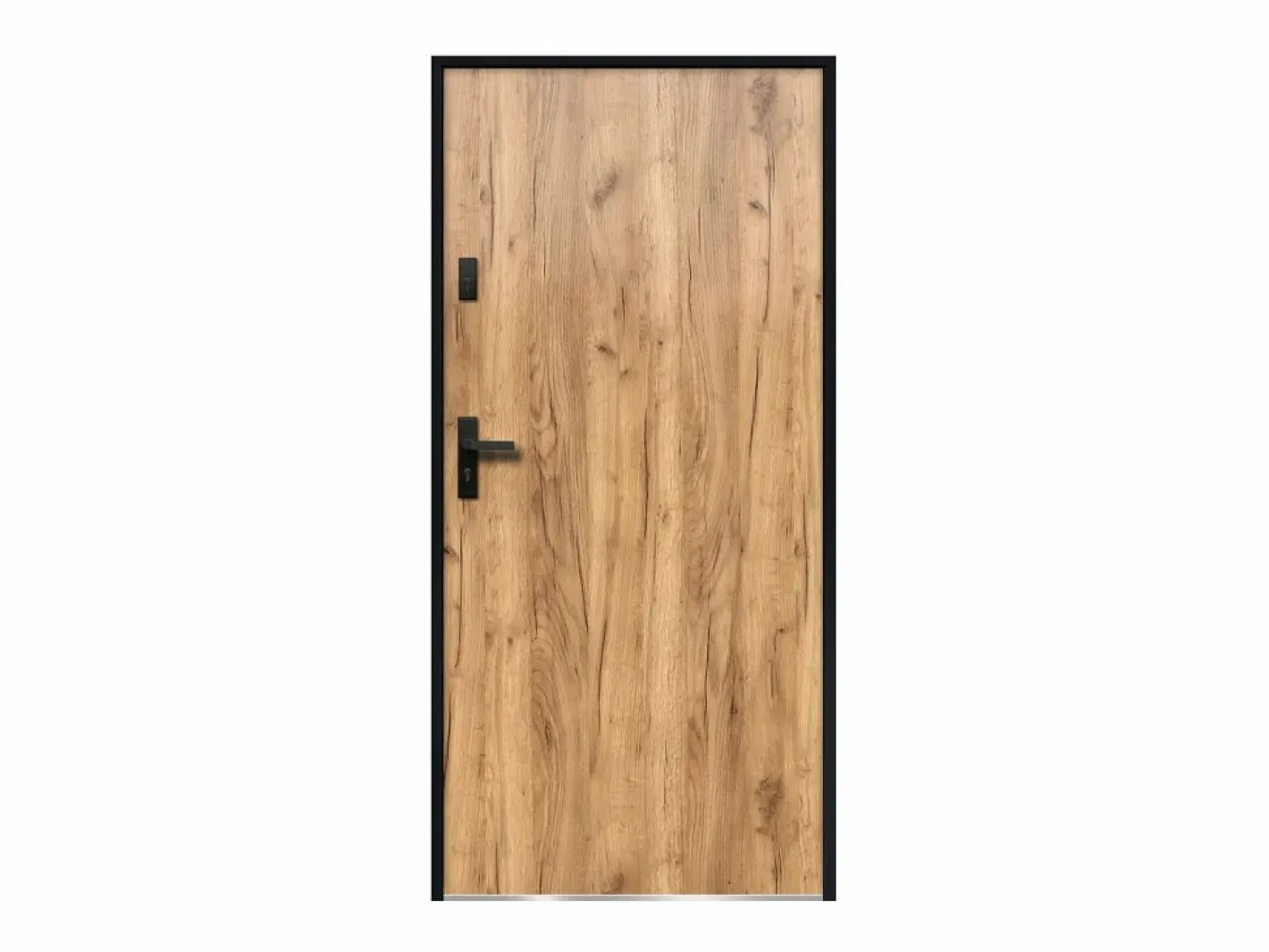 Puerta de entrada de acero macizo Alt. 207 x Ancho 100 cm efecto madera apertura hacia la derecha AGUEDA^Vente-unique New