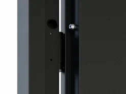 Puerta de entrada de acero Alt. 207 x L100 cm - Negro y madera - apertura a la izquierda - MABENA^Vente-unique Best