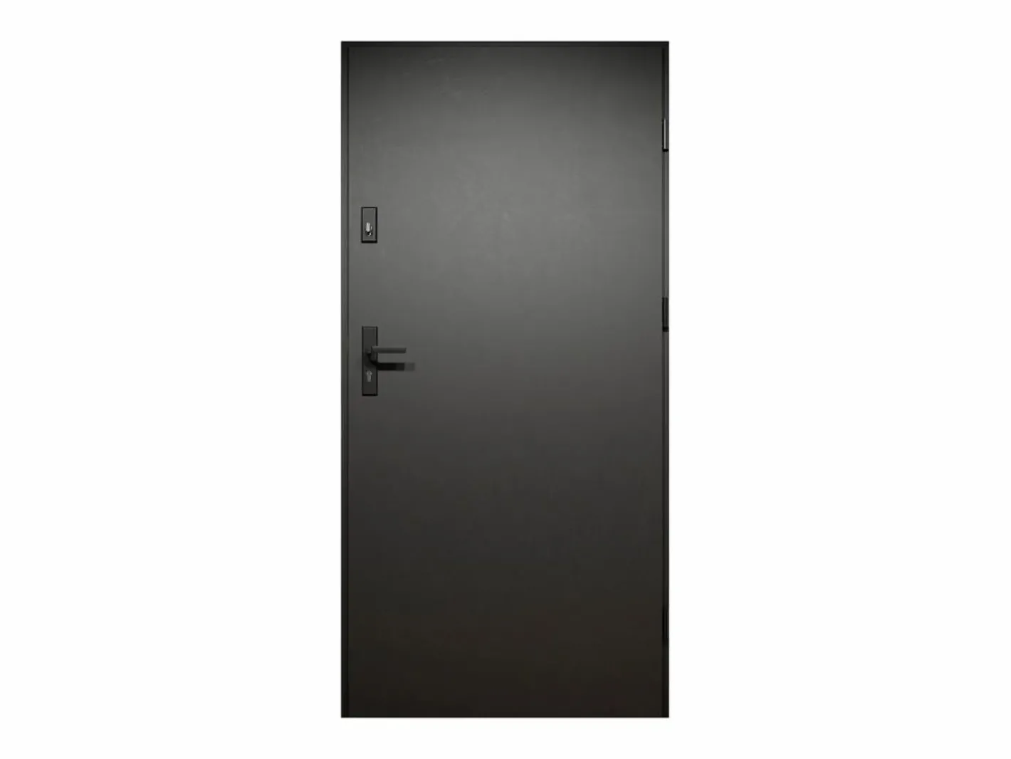Puerta de entrada de acero Alt. 207 x L100 cm - Negro y madera - apertura a la izquierda - MABENA^Vente-unique Best