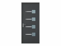 Vente-unique Puerta De Entrada|Puerta de entrada de aluminio Alt. 218 x L96 cm antracita - apertura hacia la derecha - AMARES