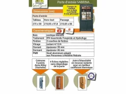 GD Menuiseries Puerta de Entrada de Madera Exo Modelo 'sabrina' 215X90 Lado Derecho Se Vende Con Manija Y Cerradura sin manilla Gris Outlet