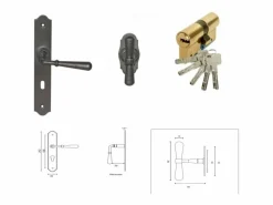 GD Menuiseries Puerta De Entrada|Puerta de entrada de madera esmaltada Tiercee Vauban Al 215 x L 120 p. derecha + Mango Y Cañón (ref 010403RFP) Tabla Dimensiones sin manilla