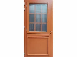 Puerta de entrada de madera acristalada, Navy, Al.200xl.80 p. derecha + Mango Y Cañón (ref 010403RFP)Tabla de Dimensiones sin manilla^GD Menuiseries Clearance