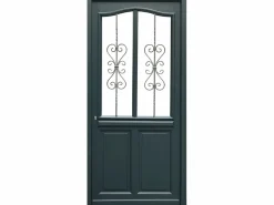GD Menuiseries Puerta de Entrada de Madera Exo Modelo 'sabrina' 215X90 Lado Derecho Se sin manilla Gris Discount