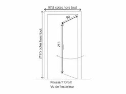 GD Menuiseries Puerta de Entrada de Madera Exo Modelo 'sabrina' 215X90 Lado Derecho Se sin manilla Gris Discount