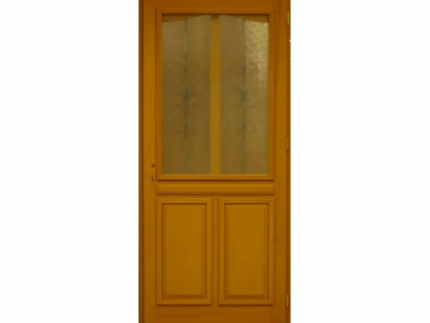 GD Menuiseries Puerta De Entrada|Puerta de Entrada de Madera Exo Modelo 'Sandy' 215X90 Puerta de Mesa Empujable a la Izquierda Se Vende con Manilla y Barril sin manilla