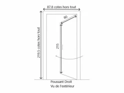 Puerta de entrada de madera 'Alena' 215X80 batiente recta Se vende con manilla y cerradura sin manilla^GD Menuiseries Outlet