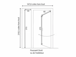 GD Menuiseries Puerta De Entrada|Puerta de Entrada de Madera Escalonada 'Vauban' Dimensión 215 X 140 Empuje a la Derecha (Dimensiones de la Tabla) sin manilla