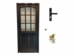 GD Menuiseries Puerta De Entrada|Puerta de Entrada de Madera Exo Modelo 'Alicia' 215X90 Lado Derecho Vendida con Manija y Barril sin manilla