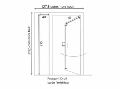 GD Menuiseries Puerta de Entrada Escalonada Modelo 'Vauban' Dimensión 215 X 120 Empuje a la Derecha (Dimensiones de la Tabla) sin manilla Marru00f3n New