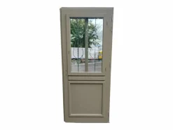 GD Menuiseries Puerta De Entrada|Puerta de entrada Madera vítrea, Baptiste Vert Ral 7002, H,200xl,90 p, izquierda Dimensiones Cuadro sin manilla