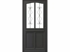 GD Menuiseries Puerta de entrada Madera vítrea, Sandro gris RAL7016, H,200xl,90 p, izquierda Cote Tableau sin manilla Color natural claro Hot