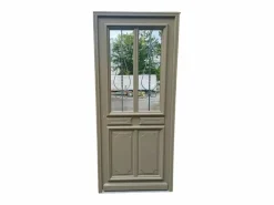 Puerta de entrada Madera vítrea, Baptiste Vert Ral 7002, H,215xl,90 p, derecha Dimensiones Cuadro sin manilla^GD Menuiseries Best