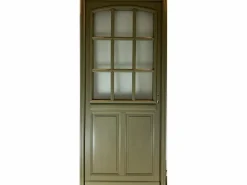 Puerta de entrada Madera vítrea, Andore RAL 7002, H,215xl,90 p,izquierda Dimensiones Cuadro sin manilla^GD Menuiseries Online