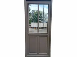 GD Menuiseries Puerta De Entrada|Puerta de entrada Madera vítrea, Santiago marron RAL7039, H,215xl,90 p, derecha Cote Tableau sin manilla