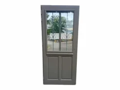 GD Menuiseries Puerta De Entrada|Puerta de entrada Madera vítrea, Santiago marron RAL7039, H,215xl,90 p, derecha Cote Tableau sin manilla