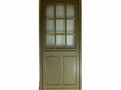 Puerta de entrada Madera vítrea, Andore RAL 7002, H,215xl,90 p, derecha Dimensiones Cuadro sin manilla^GD Menuiseries Outlet
