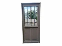 GD Menuiseries Puerta De Entrada|Puerta de entrada Madera vítrea, Santiago marron RAL7039, H,200xl,90 p, izquierda Cote Tableau sin manilla