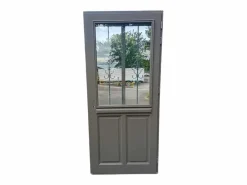 GD Menuiseries Puerta De Entrada|Puerta de entrada Madera vítrea, Santiago marron RAL7039, H,200xl,90 p, izquierda Cote Tableau sin manilla
