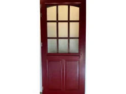 Puerta de entrada Madera vítrea, Alize RAL 3004, H,215xl,90 p, derecha + Mango y Manilla (010723NO) Dimensiones Cuadro sin manilla^GD Menuiseries New