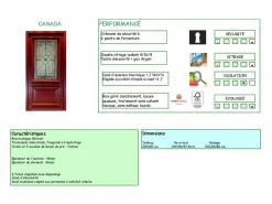 GD Menuiseries Puerta de Entrada Modelo Canada Dimensión 215X90 Empuje Izquierdo (Tabla de Dimensiones) sin manilla Color natural claro Best