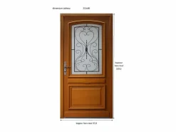 GD Menuiseries Puerta de Entrada Modelo 'Cornelia' 215X90 Empujar Mesa Lateral Derecha sin manilla Marru00f3n Discount