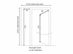 GD Menuiseries Puerta de Entrada Vauban Tamaño 215 X 130 Empuje a la Derecha (Dimensiones de la Tabla) sin manilla Marru00f3n Best