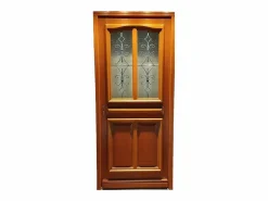 GD Menuiseries Puerta de Entrada Vauban - 215 X 80 Empuje a la Derecha (Dimensiones de la Tabla) sin manilla Marru00f3n Hot