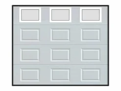 Puerta de garaje seccional con motor con ventanas CAOPAS^Somfy Discount