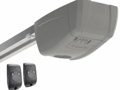 Puerta de garaje seccional con motor con ventanas CAOPAS^Somfy Discount