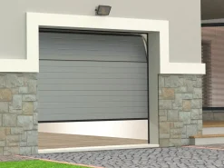 Vente-unique Puerta De Garaje|Puerta de garaje seccional motorizada efecto ranurado NORIA