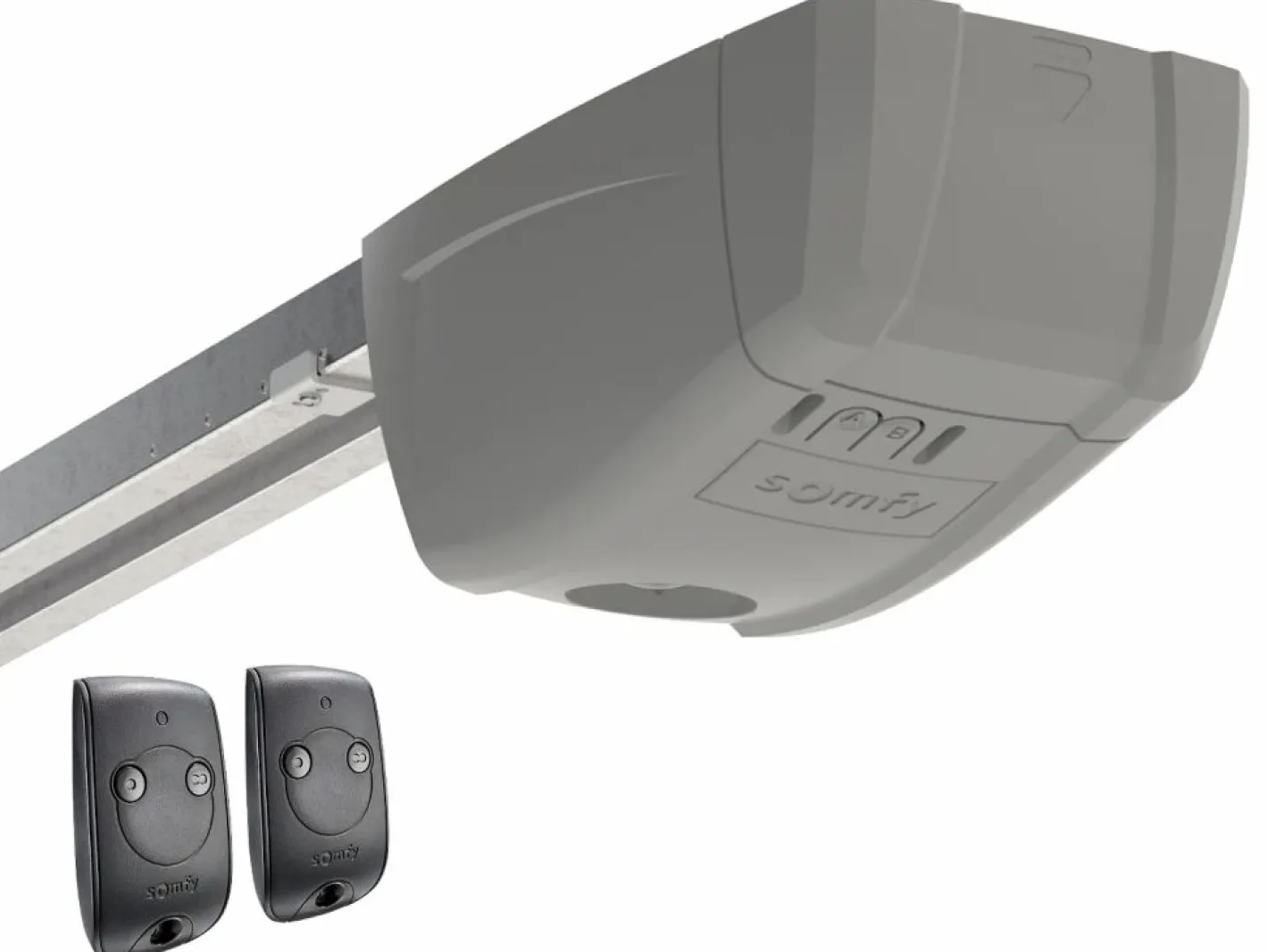 Puerta de garaje seccional con motor efecto ranurado antracita NORIA^Somfy Discount
