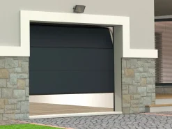 Vente-unique Puerta De Garaje|Puerta de garaje seccional motorizada efecto madera antracita PRIETA