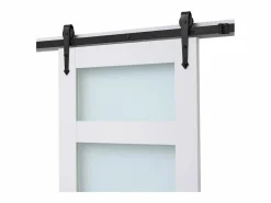 Puerta de Granero Corrediza SucceBuy, 76.2 x 213.4 cm, de Panel de MDF, Kit de Puerta Corrediza con Kit de Herrajes, Superficie de PVC Impermeable^