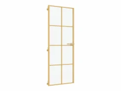 Puerta de interior dorada vidrio templado y aluminio 76x201,5cm ES679428 Negro Outlet