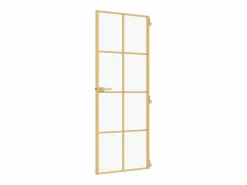 Puerta de interior dorada vidrio templado y aluminio 76x201,5cm ES679428 Negro Outlet