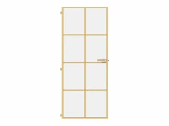 Puerta de interior dorada vidrio templado y aluminio 83x201,5cm ES370871^ Sale