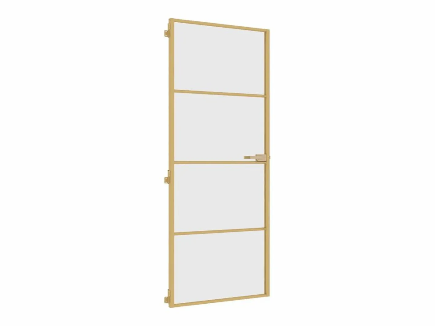 Puerta de interior dorada vidrio templado y aluminio 83x201,5cm ES393696^ New