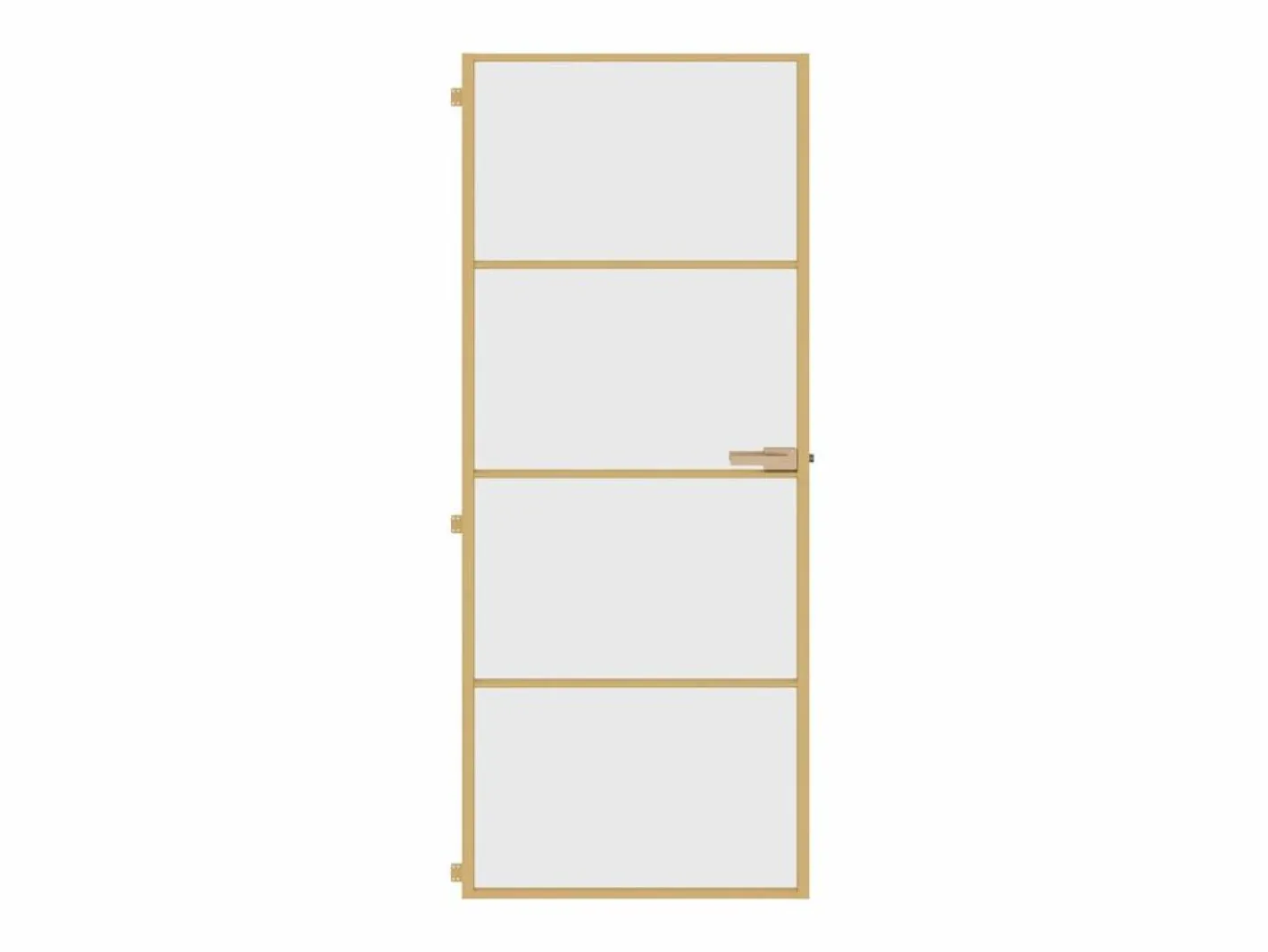 Puerta de interior dorada vidrio templado y aluminio 83x201,5cm ES393696^ New