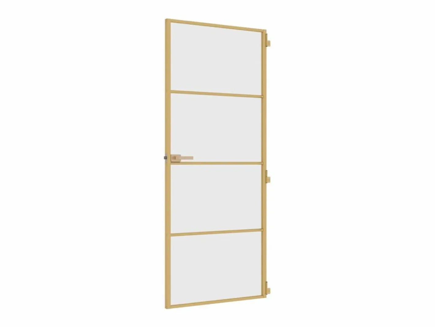 Puerta de interior dorada vidrio templado y aluminio 83x201,5cm ES393696^ New